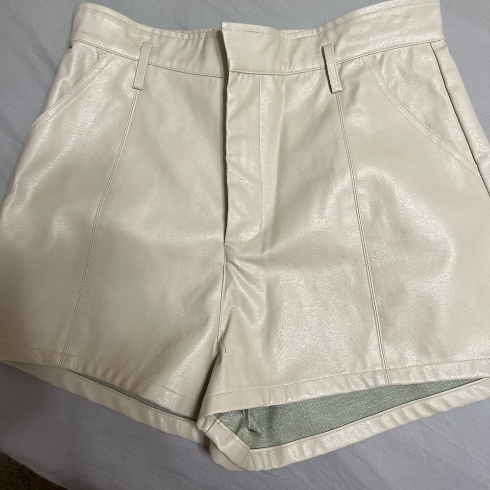 Faux leather shorts
